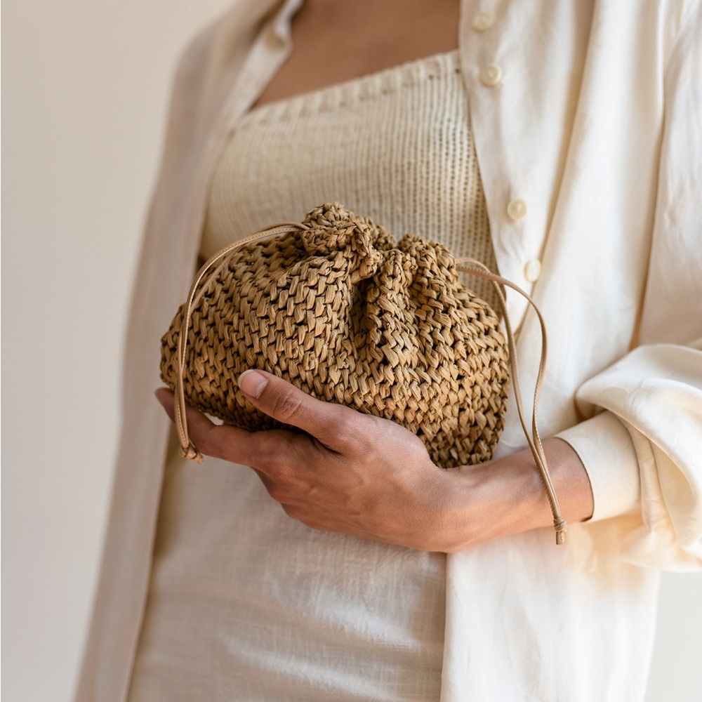 Handcrafted woven clutch/wristlet